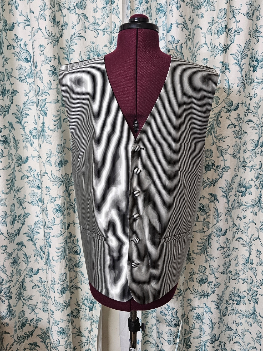 lorenzo Burgundy Vest with Black Trim